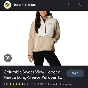 Colombia sweet view hooded fleece long sleeve pullover size (XS)